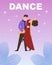 Ad Poster with Happy Passionate Couple Dancing