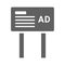 Ad, sign, billboards icon. Gray vector graphics