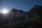 Adamello group, Italian Alps, dramatic mountain landscape.