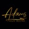 Adams name golden signature logo type