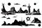 Adamstown, , Pitcairn Islands. Black & White City Logo. Generative AI.