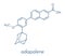 Adapalene acne treatment drug molecule. Skeletal formula.