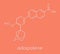 Adapalene acne treatment drug molecule. Skeletal formula.