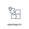 Adaptability icon from life skills collection. Simple line Adaptability icon for templates, web design and infographics