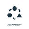 Adaptability icon. Monochrome simple element from soft skill collection. Creative Adaptability icon for web design