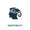 Adaptability icon. Monochrome simple Life Skills icon for templates, web design and infographics