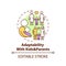 Adaptability with kids and parents concept icon