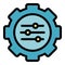 Adaptation cog icon color outline vector