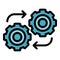 Adaptation gear wheel icon color outline vector