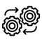 Adaptation gear wheel icon, outline style