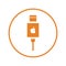 Adapter, apple, bus, cable, connector icon. Orange color design