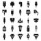 Adapter cable icons set, simple style