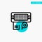 Adapter, Connection, Data, Input turquoise highlight circle point Vector icon