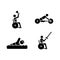 Adaptive contests black glyph icons set on white space