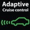 Adaptive cruise control warning dashboard light-icon. Car image illustration