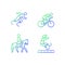 Adaptive sports gradient linear vector icons set