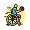 adaptive sports occupational therapist color icon vector illustration
