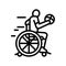 adaptive sports occupational therapist line icon vector illustration