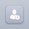 Add Contact, gray vector button with white icon456