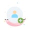 Add, Contact, Twitter Abstract Flat Color Icon Template