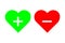 Add hearts and remove lover symbol flat icon vector illustration love concept. For your web site design, logo, app, UI.