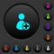 Add new user dark push buttons with color icons