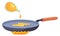 Add oil on frying pan. Cartoon recipe icon