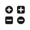 Add, Remove, Delete, Close Icon set. Plus and minus symbol isolated. Vector EPS10