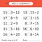 Add or subtract. Number range up to 20. Addition and subtraction. Worksheet for kids. Mathematical exercises