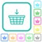 Add to cart outline vivid colored flat icons