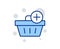 Add to Shopping cart line icon. Online buying. Vector