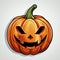 Add a touch of cuteness to your Halloween celebrations with this adorable pumpkin sticker. AI Generated