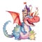 Add a touch of whimsy to your designs with funny dragon and castle clipart for sublimation watercolor, where playful characters