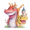 Add a touch of whimsy to your designs with funny dragon and castle clipart for sublimation watercolor, where playful characters