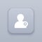 Add user, Add friend, gray vector button with white icon