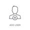 Add user linear icon. Modern outline Add user logo concept on wh