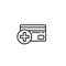 Add Wallet Outline Vector Icon, Symbol or Logo.