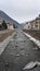 Adda River flowing through Tirano, Italy