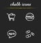 Addictions chalk icons set