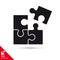 Adding the last jigsaw puzzle piece glyph icon. Success concept