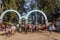 ADDIS ABABA, ETHIOPIA - APRIL 6, 2019: Gate of Maryam (St Mary) Church in Entoto suburbs of Addis Ababa, Ethiop