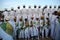 Addis Ababa, Ethiopia: Choir boys attending Timkat Epiphany traditional celebration