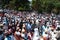 Addis Ababa, Ethiopia: Epiphany, otherwise know as Timkat.young crowd celebrating in front of Addis Ababa Holy Trinity Cathedral