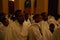 Addis Ababa, Ethiopia: Men following Christmas service at Addis Ababa Holy Trinity cathedral