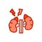 Addison's disease color line icon. Isolated vector element.