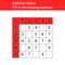 Addition tables. Fill in the missing numbers. Logic game. Poster for kids education. Maths child poster. School vector