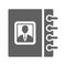 Address, book, contact icon. Gray vector graphics