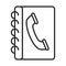 Address book contact telephone line style icon