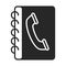 Address book contact telephone silhouette style icon