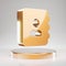 Address Book icon. Yellow Gold Address Book symbol on golden podium